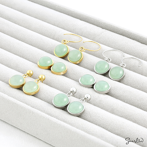 Freyja-earrings with green aventurine