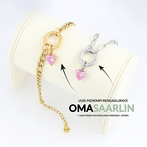 MySaarlin charm pink heart, cubic zirconia